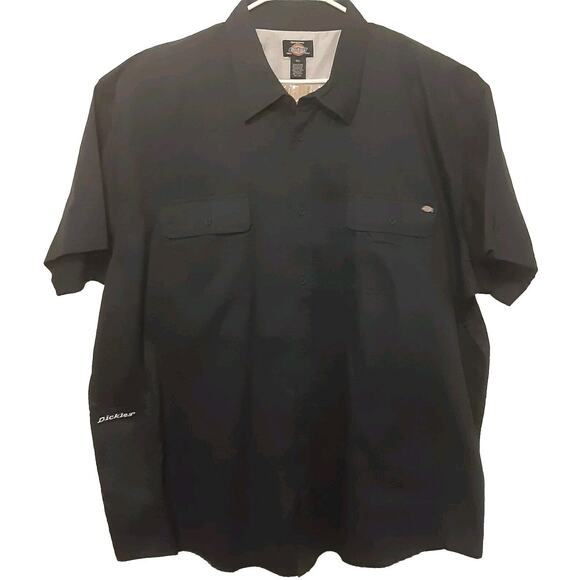 Dickies Shirt Mens Blue 4XL Blue Twill Work Mechanic Short Sleeve Vintage - Picture 1 of 10